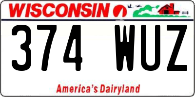 WI license plate 374WUZ