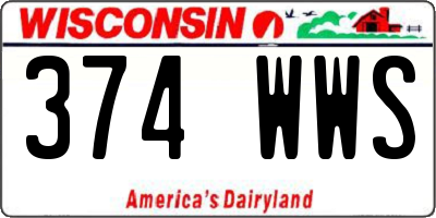 WI license plate 374WWS