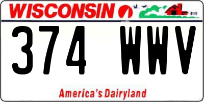 WI license plate 374WWV