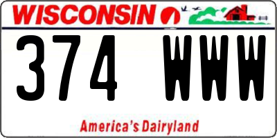WI license plate 374WWW