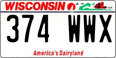 WI license plate 374WWX
