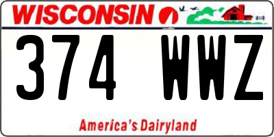 WI license plate 374WWZ