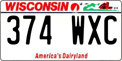 WI license plate 374WXC