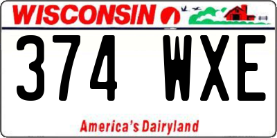 WI license plate 374WXE