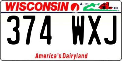 WI license plate 374WXJ