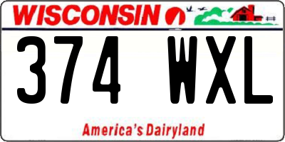 WI license plate 374WXL