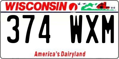 WI license plate 374WXM