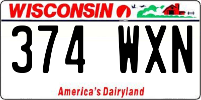 WI license plate 374WXN