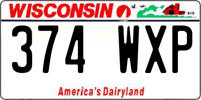 WI license plate 374WXP