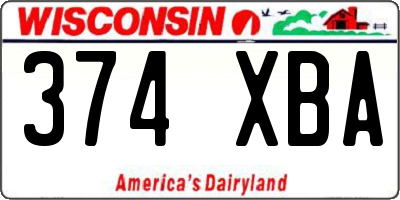 WI license plate 374XBA