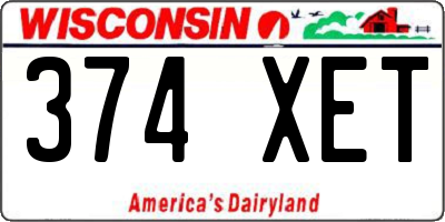 WI license plate 374XET