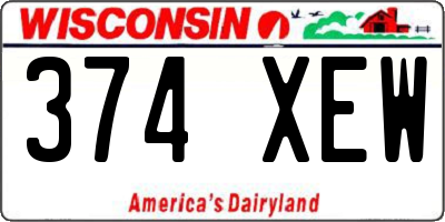 WI license plate 374XEW