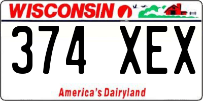 WI license plate 374XEX