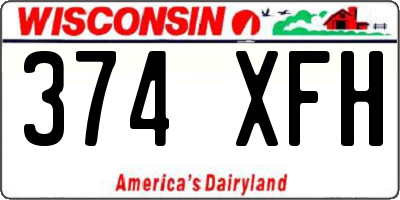 WI license plate 374XFH