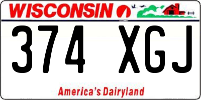 WI license plate 374XGJ