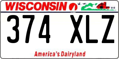 WI license plate 374XLZ