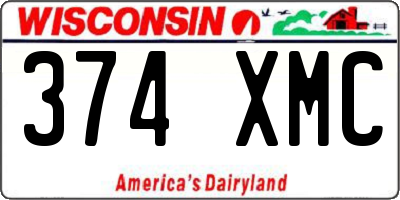 WI license plate 374XMC