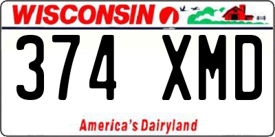 WI license plate 374XMD