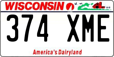 WI license plate 374XME