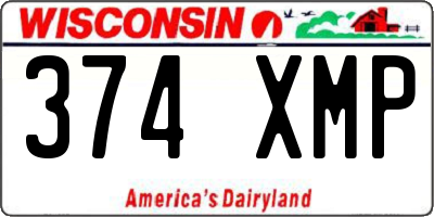 WI license plate 374XMP