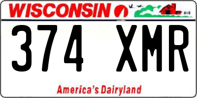 WI license plate 374XMR