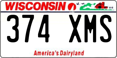 WI license plate 374XMS