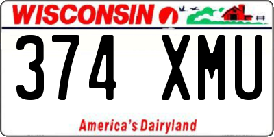 WI license plate 374XMU