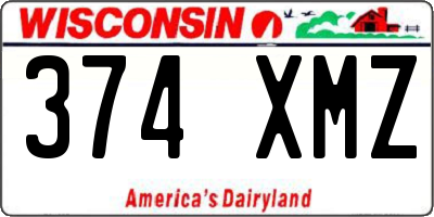 WI license plate 374XMZ