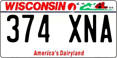 WI license plate 374XNA