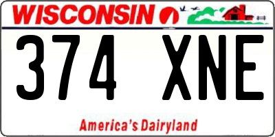 WI license plate 374XNE