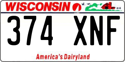 WI license plate 374XNF