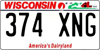 WI license plate 374XNG