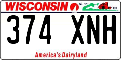 WI license plate 374XNH
