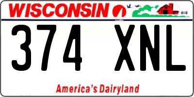 WI license plate 374XNL
