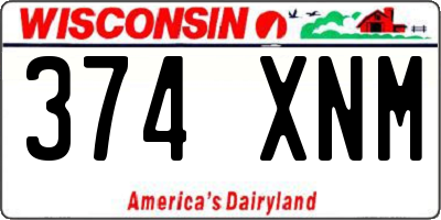 WI license plate 374XNM