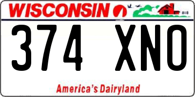 WI license plate 374XNO