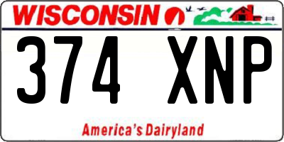 WI license plate 374XNP