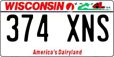 WI license plate 374XNS