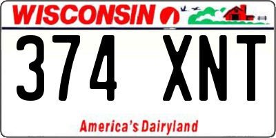 WI license plate 374XNT