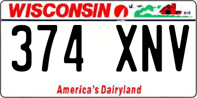 WI license plate 374XNV