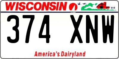 WI license plate 374XNW