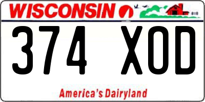 WI license plate 374XOD