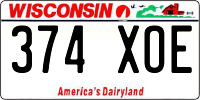 WI license plate 374XOE