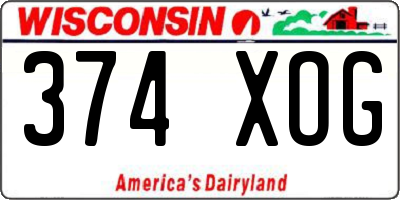 WI license plate 374XOG