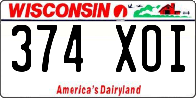WI license plate 374XOI
