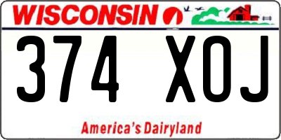 WI license plate 374XOJ
