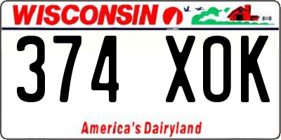 WI license plate 374XOK