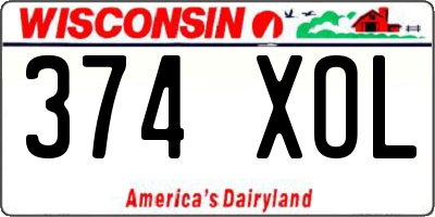 WI license plate 374XOL