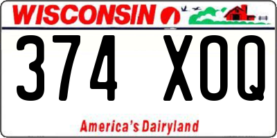 WI license plate 374XOQ