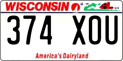 WI license plate 374XOU